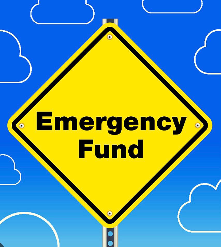 Traffic sign with 'Emergency Fund' text